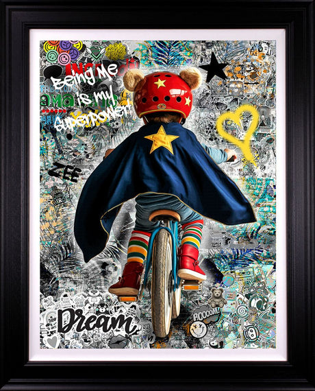being me is my super power deluxe edition black framed print