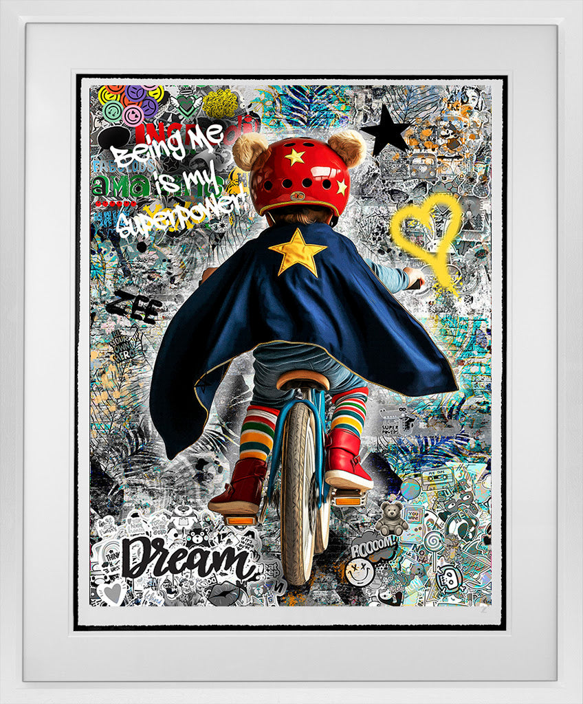 being me is my super power white framed print by artist zee