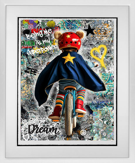 being me is my super power white framed print by artist zee