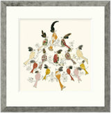 birdsong print framed in pewter by artist anna wright