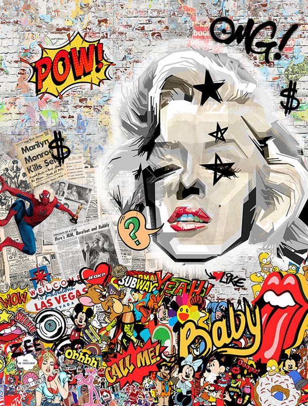 blonde bombshell mounted print by artist zee