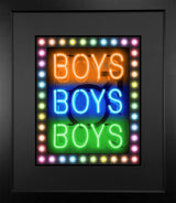 boys boys boys pride print framed in black by artist courty