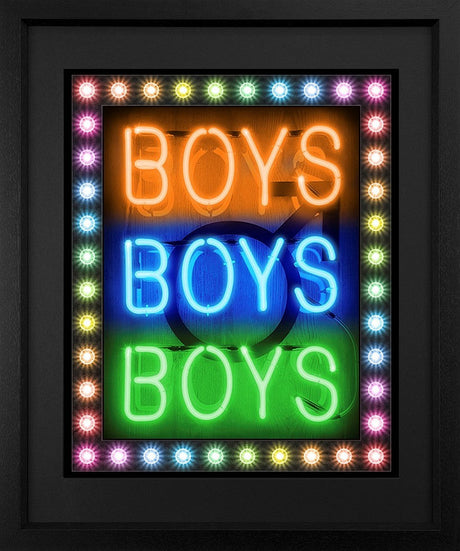 boys boys boys pride deluxe print framed in black by artist courty