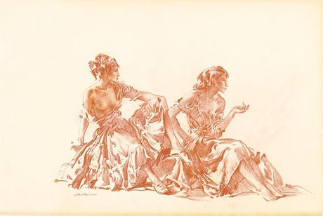 cecilia and joanna mounted print by artist russell flint