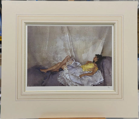 cecilia reclining mounted print by artist russell flint