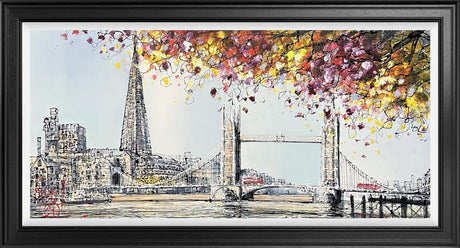 city serenity hand embellished giclee print framed by artist nigel cooke