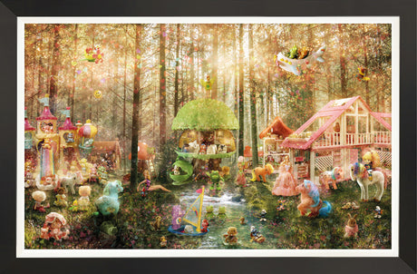 cuddlewood grove hand embellished canvas framed by artist mark davies