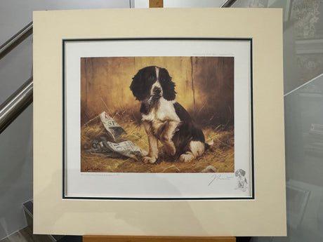 digesting the news mounted print by artist john trickett