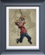 does whatever a spider can canvas framed in grey by artist craig davison