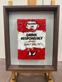 don't spill it framed original by artist hue folk