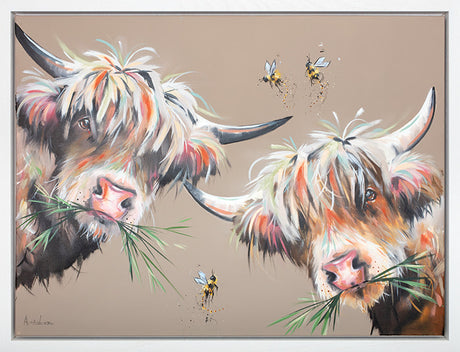 double trouble framed acrylic original by artist ashley saunders