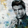 elvis mounted print by artist zee