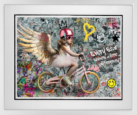every star shines a little differently white framed print by artist zee