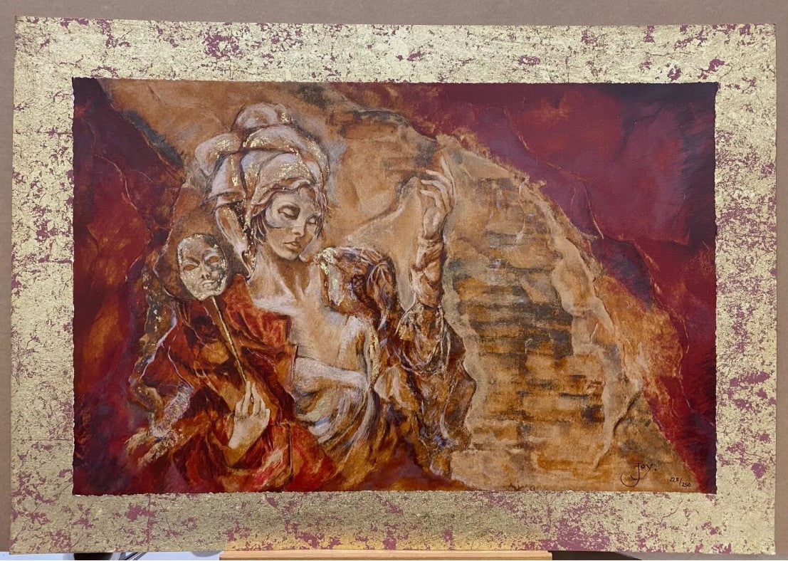 faces and masks ii print by artist joy kirton smith