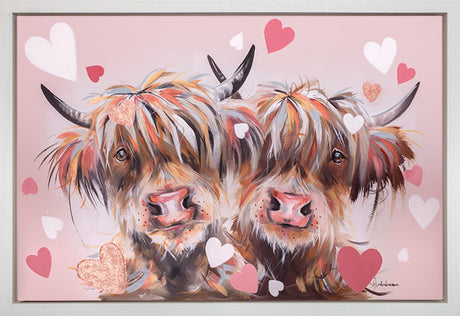 falling for moo framed acrylic original by ashley saunders