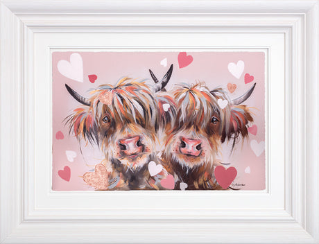 falling for moo framed print by artist ashley saunders
