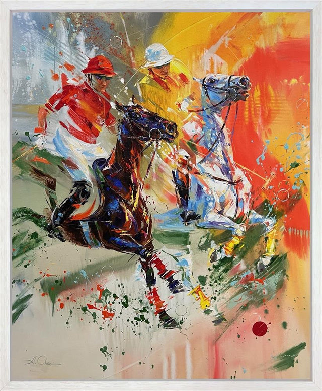 full gallop original framed by artist anna cher