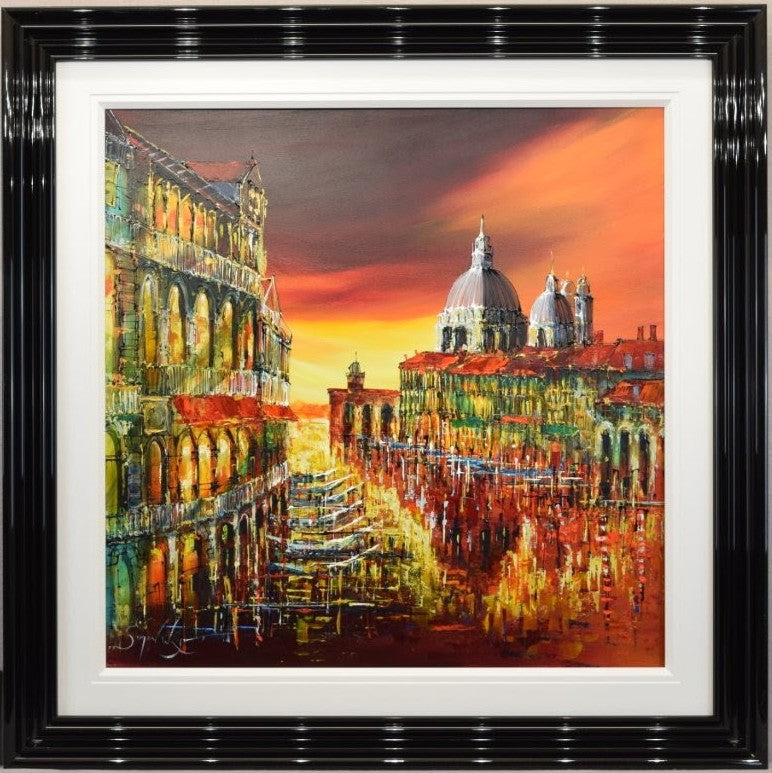 venetian glow framed original by artist simon wright