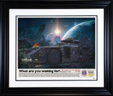 game over man print framed in black by artist jj adams