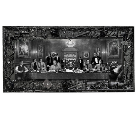 gangster party black edition framed embellished print by artistic duo ghost