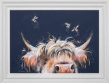 gazing and grazing framed acrylic oiginal by artist ashley saunders