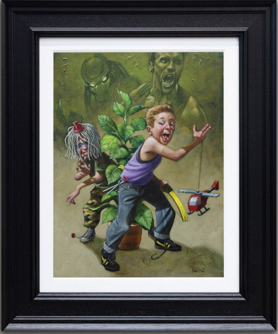 get to the choppa canvas print framed in black by craig davison