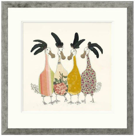 gossip girls print framed in pewter by artist anna wright