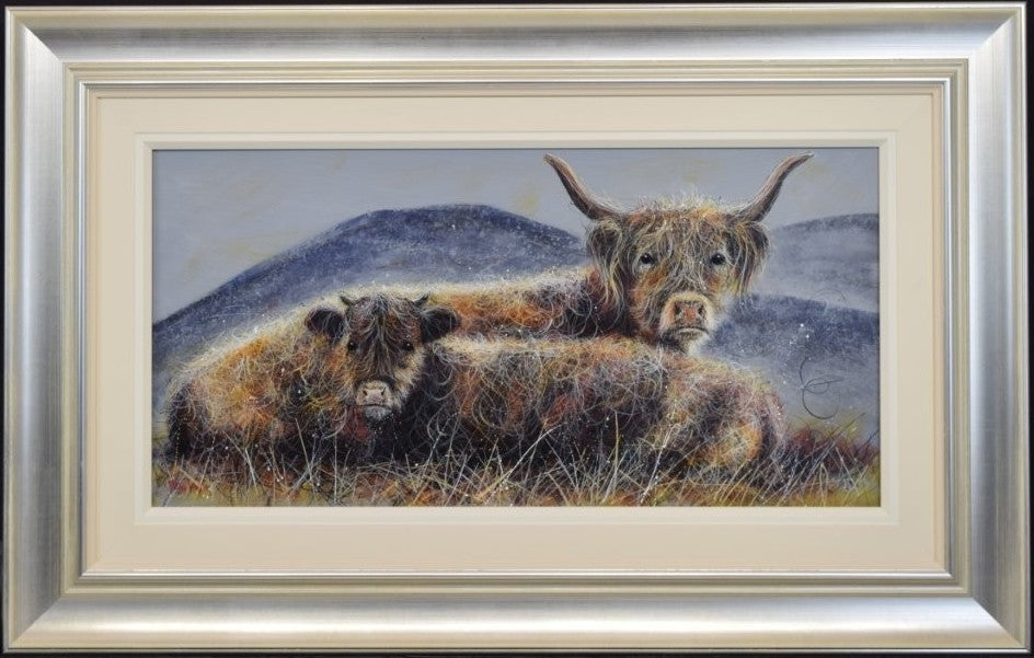 hairy coos framed original by arist ruby keller