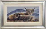 hairy coos framed original by arist ruby keller