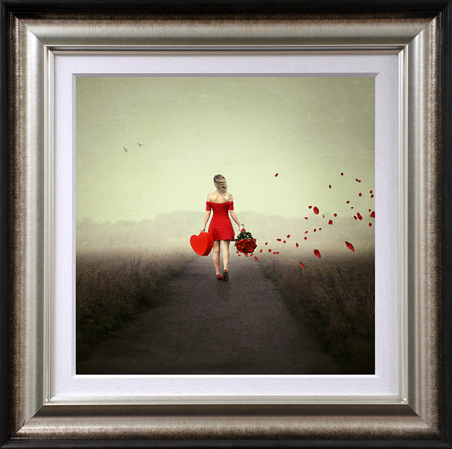 hearts and roses framed print by artist michelle mackie