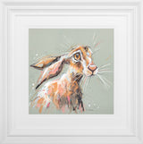hetty hare framed pastel original by artist ashley saunders