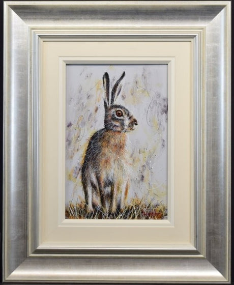 hetty hare framed original by artist ruby keller