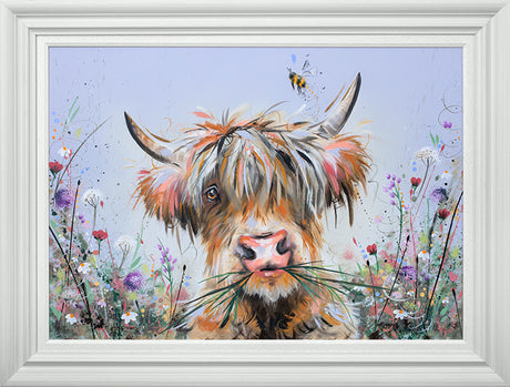 highland blooms acrylic original framed by ashley saunders
