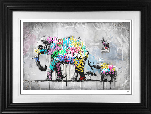 hold tight print framed in black by artist jj adams