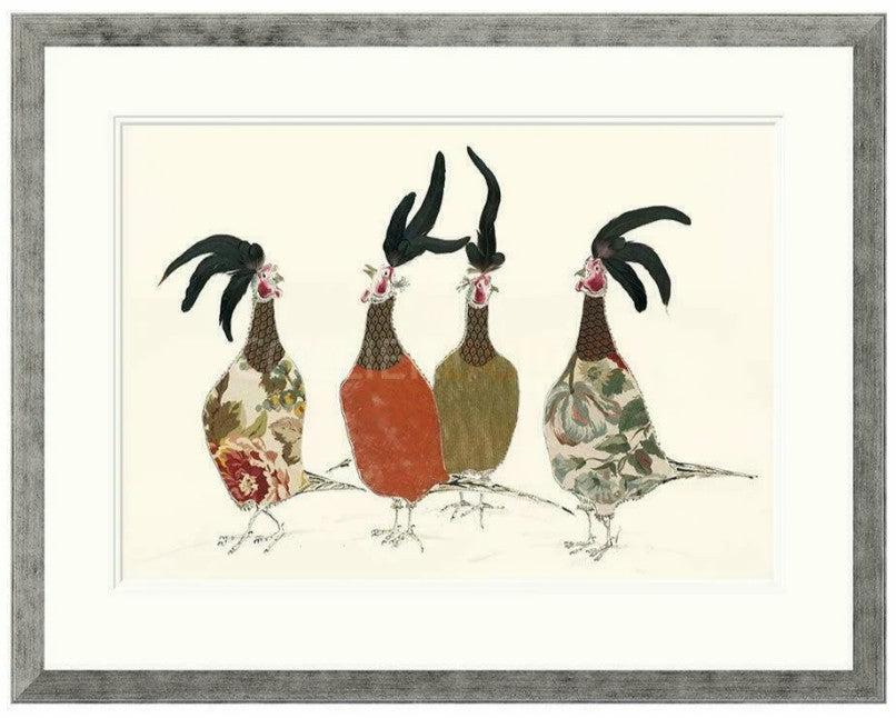 holding court print framed in pewter by artist anna wright