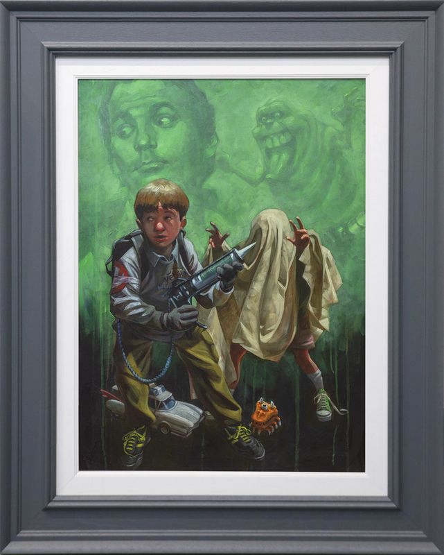 i ain't afraid of no ghost canvas print framed in grey by artist craig davison