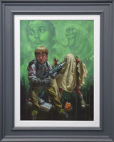 i ain't afraid of no ghost canvas print framed in grey by artist craig davison