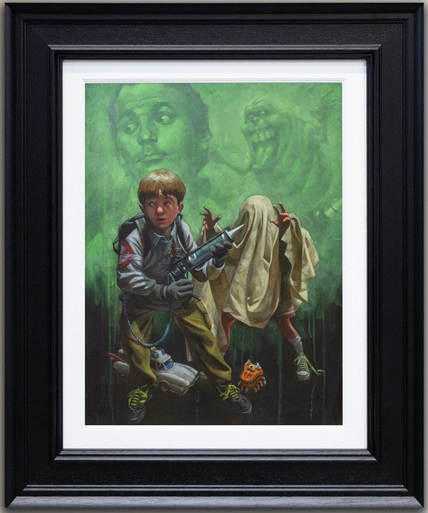 i ain't afraid of no ghosts canvas print framed in black by artist craig davison