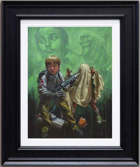 i ain't afraid of no ghosts canvas print framed in black by artist craig davison
