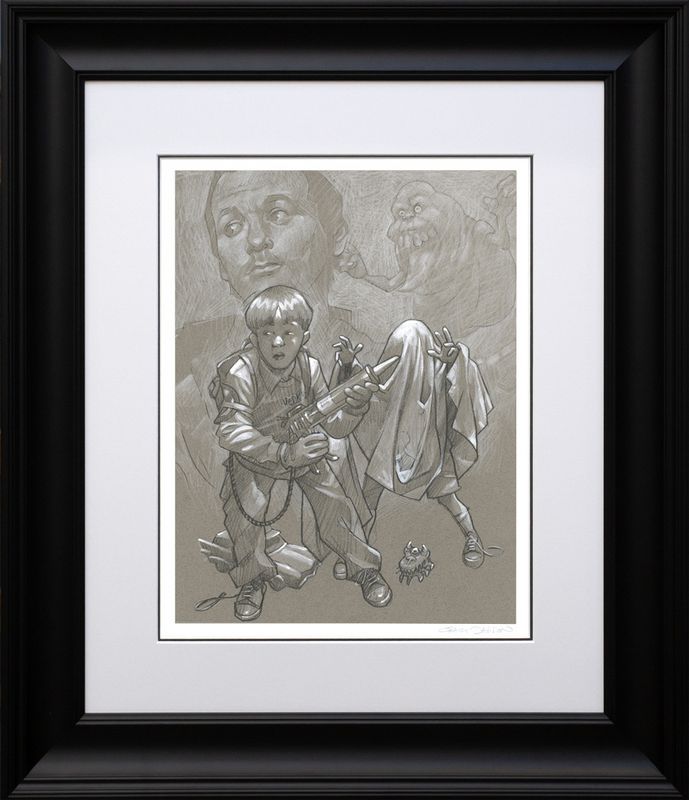 i ain't afraid of no ghosts sketch print framed in black by artist craig davison