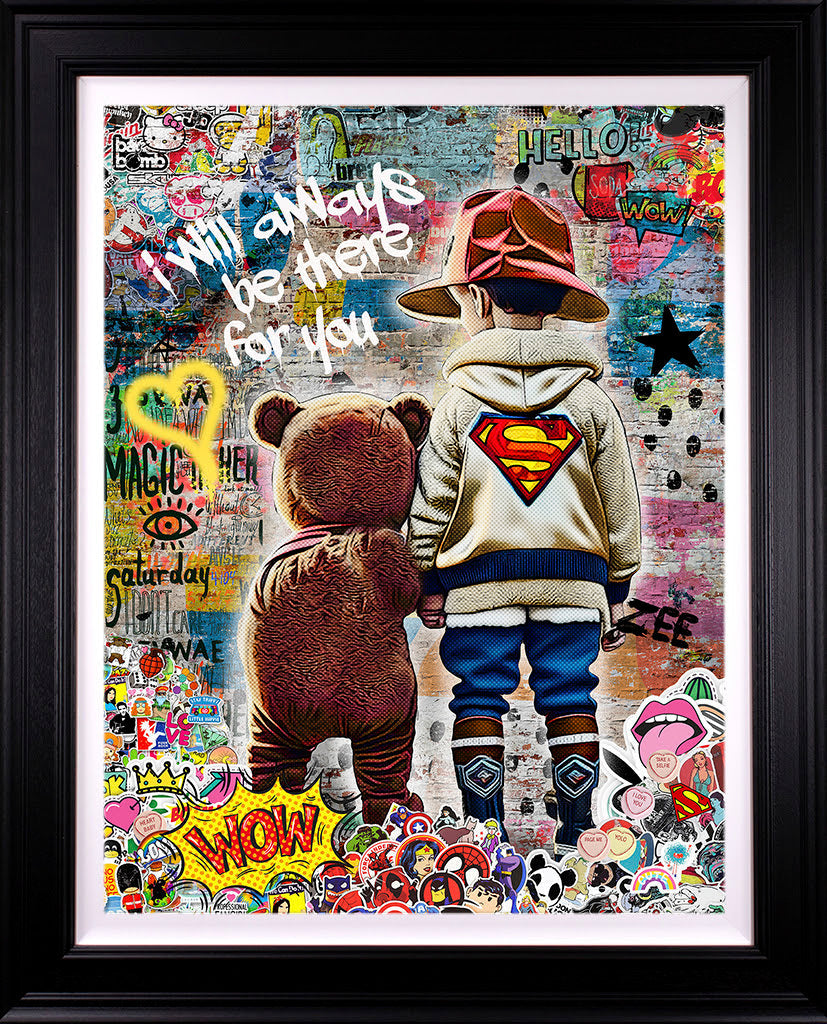 i will always be there for you deluxe edition black framed print by artist zee