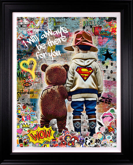 i will always be there for you deluxe edition black framed print by artist zee