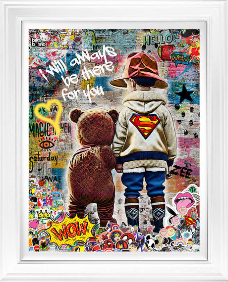 i will always be there for you deluxe edition white framed print by artist zee