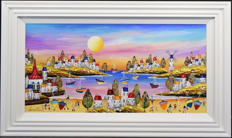 sunset nights framed original by artist rozanne bell