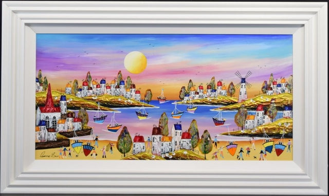 sunset nights framed original by artist rozanne bell