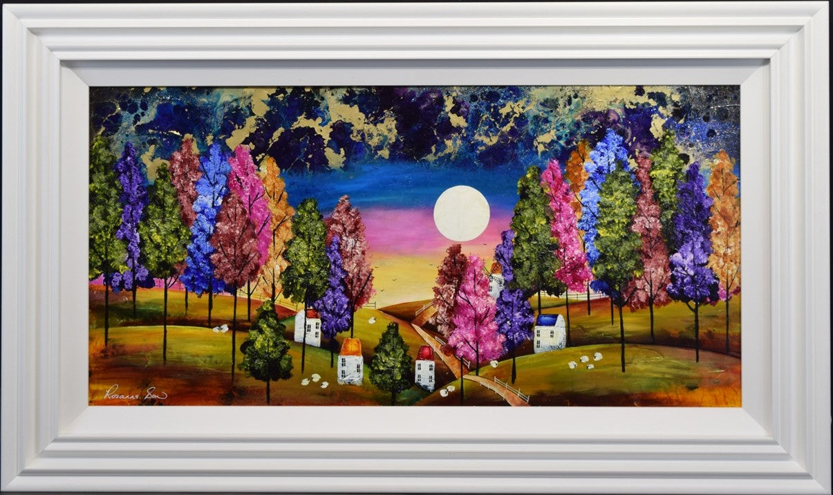songs of the midnight meadow framed original by artist rozanne bell