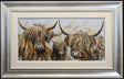 hairy coos framed original by artist ruby keller