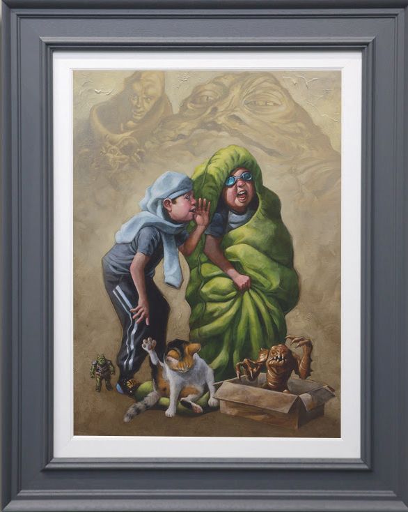 jabba jibber jabber canvas print framed in grey by artist craig davison