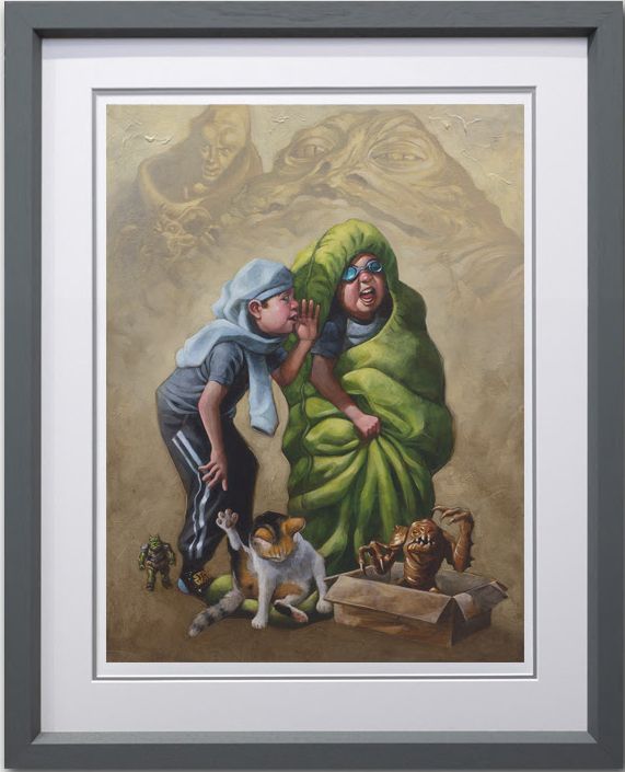 jabba jibber jabber print framed in grey by artist craig davison