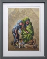 jabba jibber jabber print framed in grey by artist craig davison